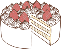 ホールケーキのイラスト